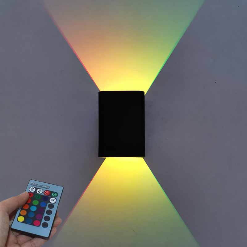 Modern RGB LED Square Wall Light with Remote | 1-Light Lasson Living