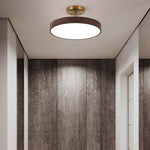 Japanese Wood Round LED Semi-Flush Mount Ceiling Light Lasson Living
