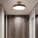 Japanese Wood Round LED Semi-Flush Mount Ceiling Light Lasson Living