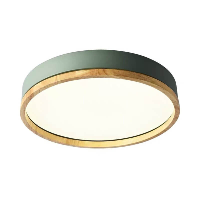Nordic Wood Round LED Flush Ceiling Light | 1-Light Lasson Living