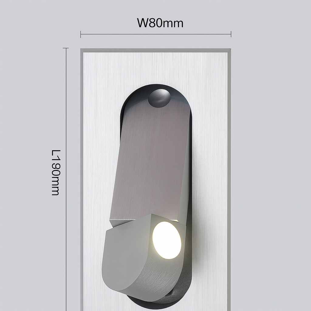 Modern Recessed Rectangular Adjustable LED Wall Sconce 1-Light Lasson Living