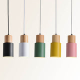 Nordic Wood Cylinder LED 1-Light Pendant Light Lasson Living