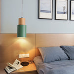Nordic Wood Cylinder LED 1-Light Pendant Light Lasson Living