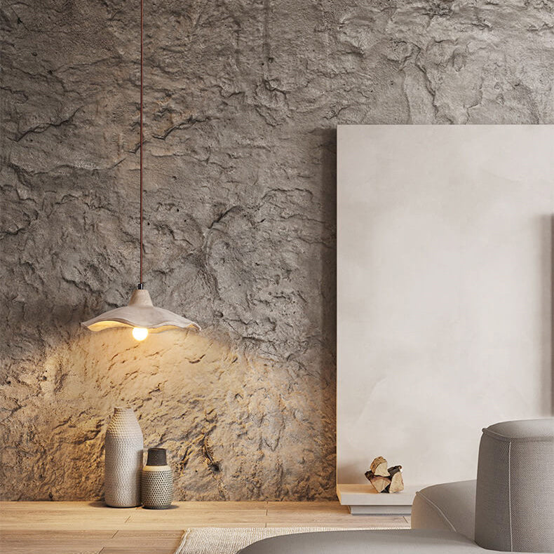 Japanese Vintage Cement Flower Pendant Light | 1-Light Lasson Living