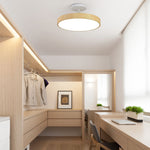 Japanese Wood Round LED Semi-Flush Mount Ceiling Light Lasson Living