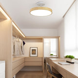 Japanese Wood Round LED Semi-Flush Mount Ceiling Light Lasson Living