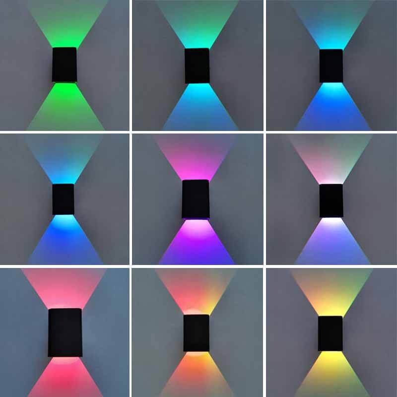 Modern RGB LED Square Wall Light with Remote | 1-Light Lasson Living