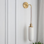 Japanese Brass Pleated Glass Wall Light | 1-Light Lasson Living