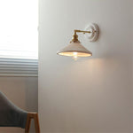 Vintage Japanese Ceramic Brass 1-Light Wall Light Lasson Living