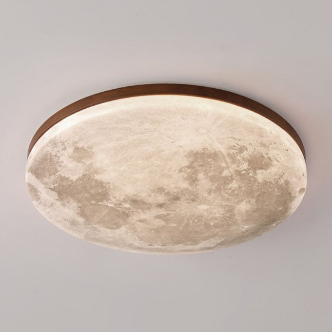 Nordic Wood & Pvc Round LED Flush Mount Ceiling Light 1-light Lasson Living