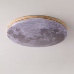 Nordic Wood & Pvc Round LED Flush Mount Ceiling Light 1-light Lasson Living