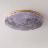 Nordic Wood & Pvc Round LED Flush Mount Ceiling Light 1-light Lasson Living