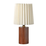 Vintage Korean Pleated Fabric Cylinder LED Table Lamp | 1-Light Lasson Living