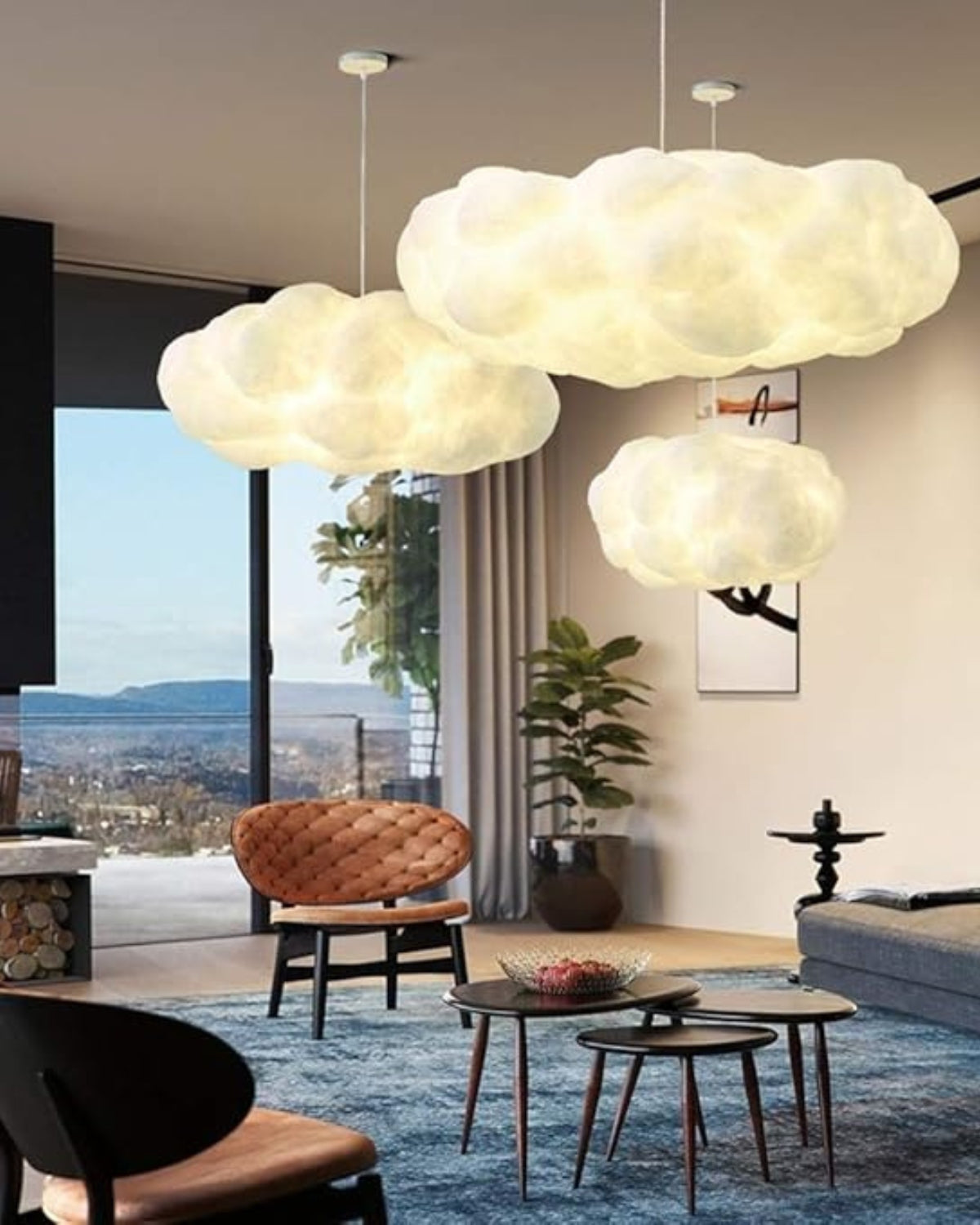 Modern Fibre Cloud Pendant Light 1-Light Lasson Living