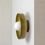 Nordic Glass Olive Disc Wall & Ceiling Light LED 1-light Lasson Living