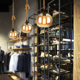 Retro Hemp Rope Glass Globe Pendant Light 1-light Lasson Living
