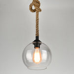 Retro Hemp Rope Glass Globe Pendant Light 1-light Lasson Living