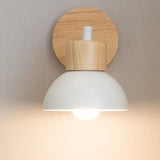 Nordic Wood Dome Wall Light | 1-Light Lasson Living