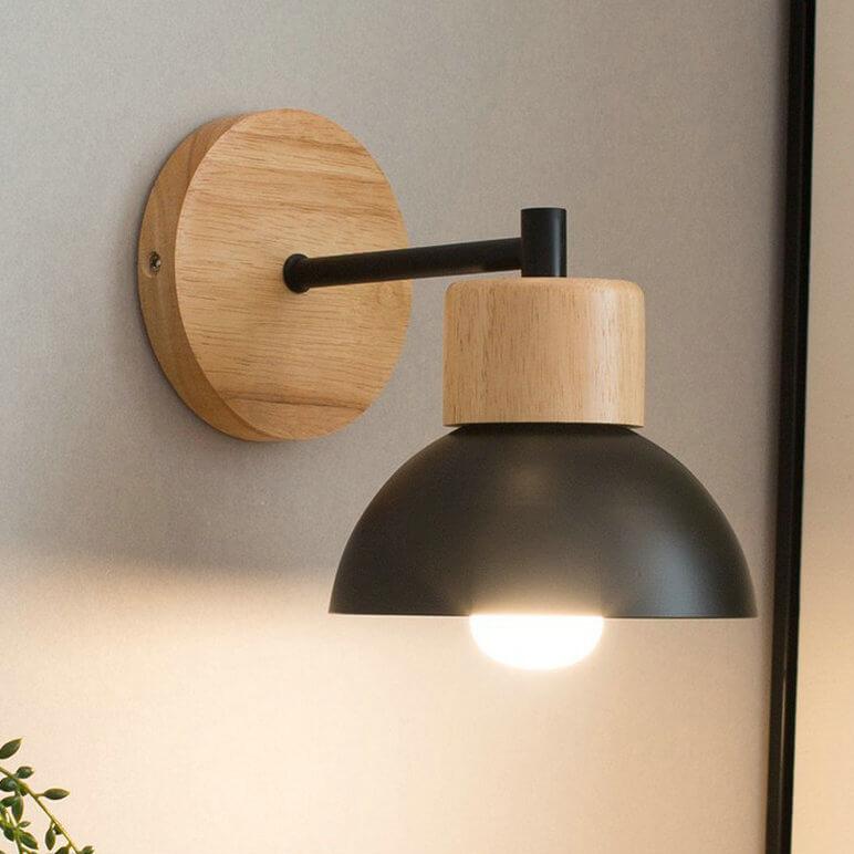 Nordic Wood Dome Wall Light | 1-Light Lasson Living