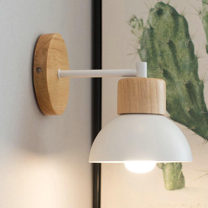 Nordic Wood Dome Wall Light | 1-Light Lasson Living