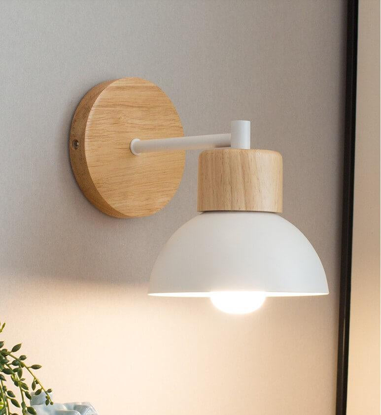 Nordic Wood Dome Wall Light | 1-Light Lasson Living