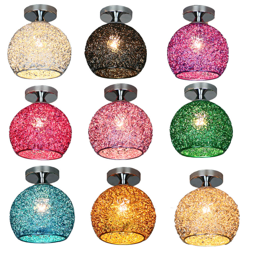 Modern Textured Dome Semi-Flush Ceiling Light | LED 1-Light Lasson Living
