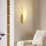 Modern Alabaster-Effect Brass Wall Sconce LED 1-Light Lasson Living