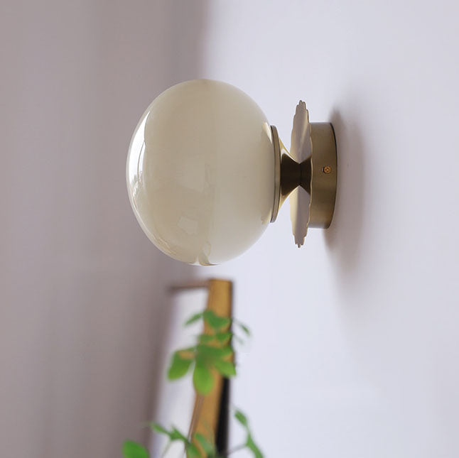 Modern Minimalist Glass Globe Wall Light | 1-Light Lasson Living