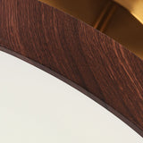 Japanese Wood Round LED Semi-Flush Mount Ceiling Light Lasson Living