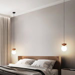 Nordic Wood Glass Globe 1-Light Ceiling Light Lasson Living