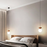 Nordic Wood Glass Globe 1-Light Ceiling Light Lasson Living