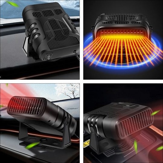 12V Automotive Portable Car Heater Heats Your Vehicle In Under 30 Seconds With 360° Rotating Holder And Air Purification - Image 2