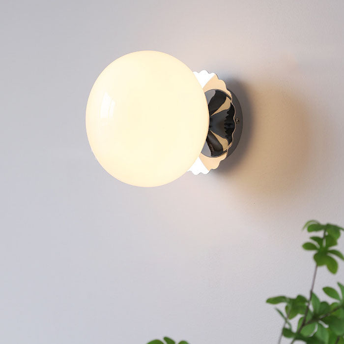 Modern Minimalist Glass Globe Wall Light | 1-Light Lasson Living