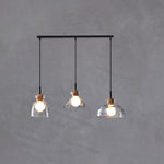 Nordic Rippled Glass and Wood LED Pendant Light | 1-Light Lasson Living
