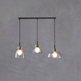 Nordic Rippled Glass and Wood LED Pendant Light | 1-Light Lasson Living