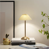 Scandinavian Brass Pleated Fabric Cone Table Light | 1-Light Lasson Living