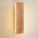 Japanese Wood Rectangular LED Wall Sconce Lasson Living