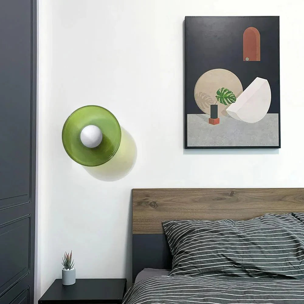 Nordic Glass Olive Disc Wall & Ceiling Light LED 1-light Lasson Living