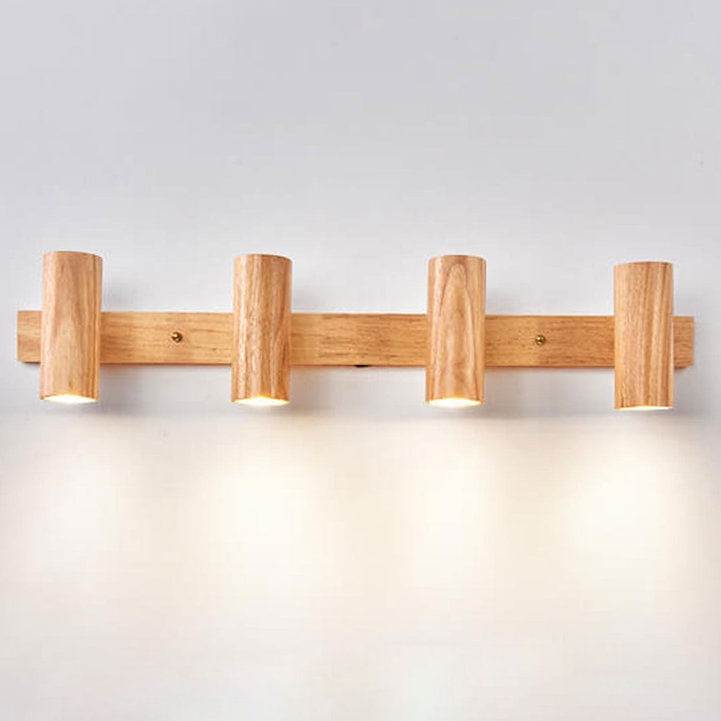 Modern Wooden Cylinder LED Wall Light | 1-Light Lasson Living