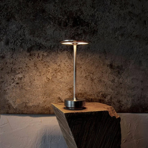 Modern Brass Cone LED Rechargeable Table Lamp 1-Light Lasson Living