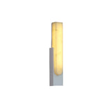 Modern Alabaster-Effect Brass Wall Sconce LED 1-Light Lasson Living