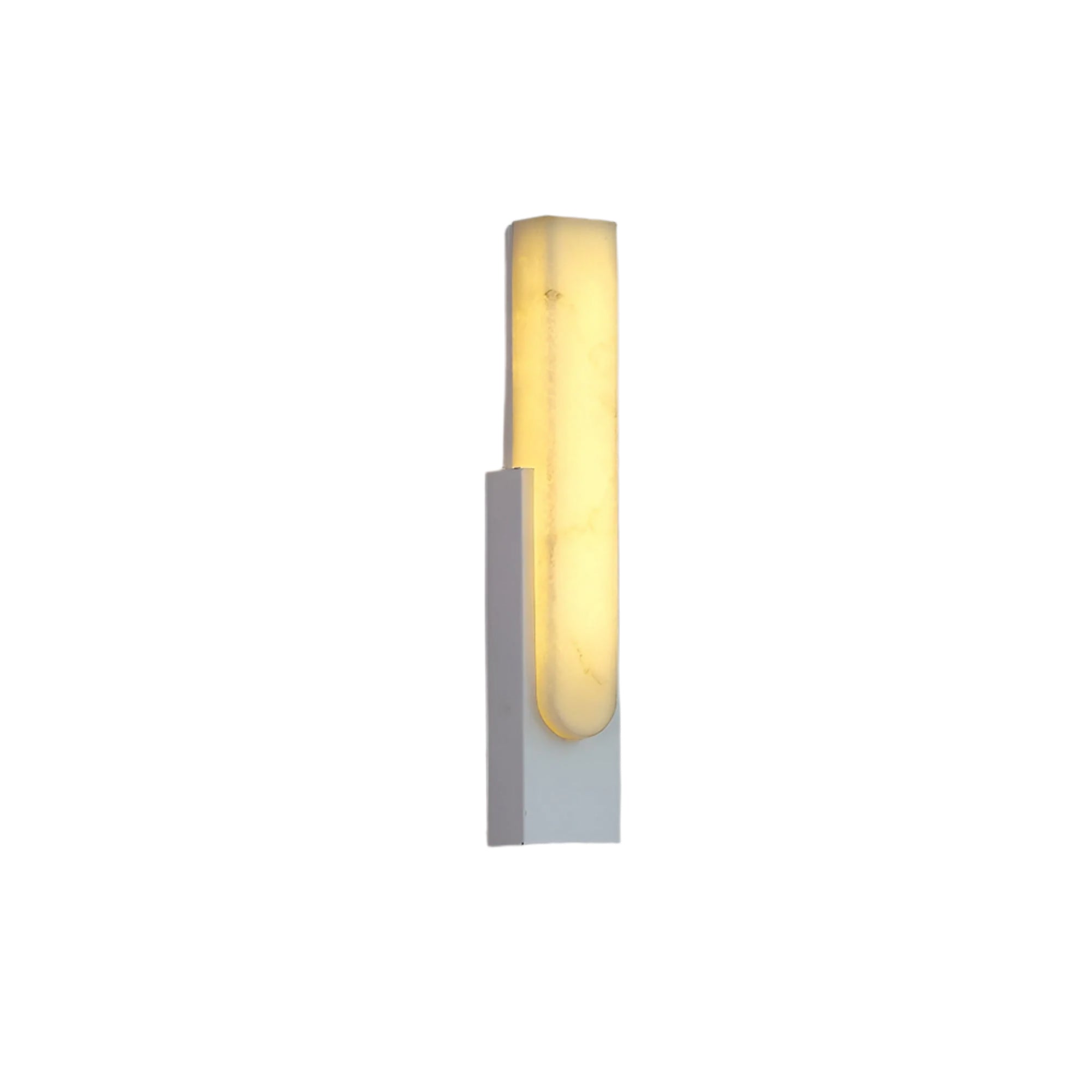 Modern Alabaster-Effect Brass Wall Sconce LED 1-Light Lasson Living