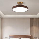 Japanese Wood Round LED Semi-Flush Mount Ceiling Light Lasson Living