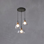 Nordic Rippled Glass and Wood LED Pendant Light | 1-Light Lasson Living