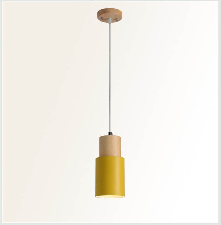 Nordic Wood Cylinder LED 1-Light Pendant Light Lasson Living