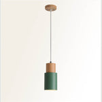 Nordic Wood Cylinder LED 1-Light Pendant Light Lasson Living
