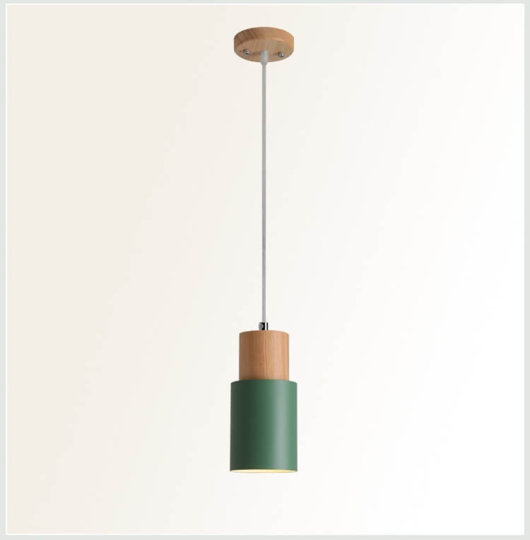 Nordic Wood Cylinder LED 1-Light Pendant Light Lasson Living