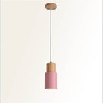 Nordic Wood Cylinder LED 1-Light Pendant Light Lasson Living