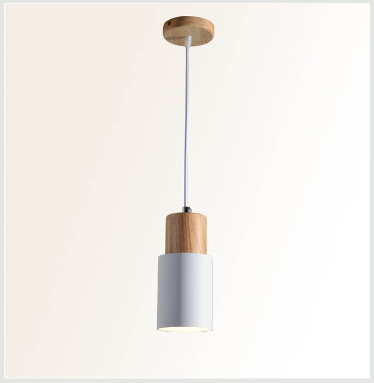 Nordic Wood Cylinder LED 1-Light Pendant Light Lasson Living
