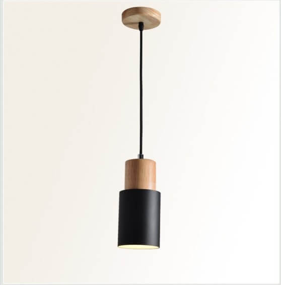 Nordic Wood Cylinder LED 1-Light Pendant Light Lasson Living